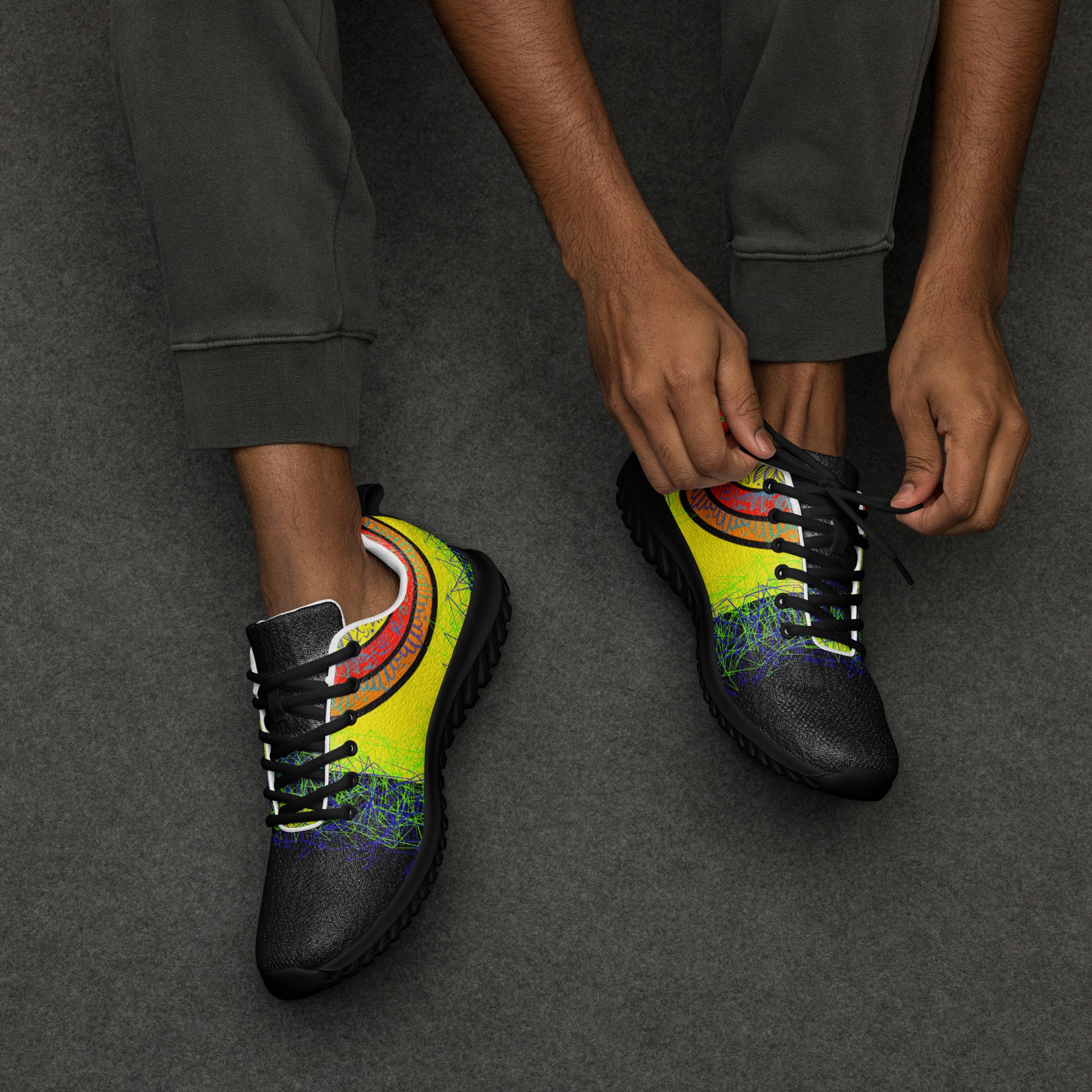 Man wearing Cosmic Energy athletic shoes – casual and comfortable fit