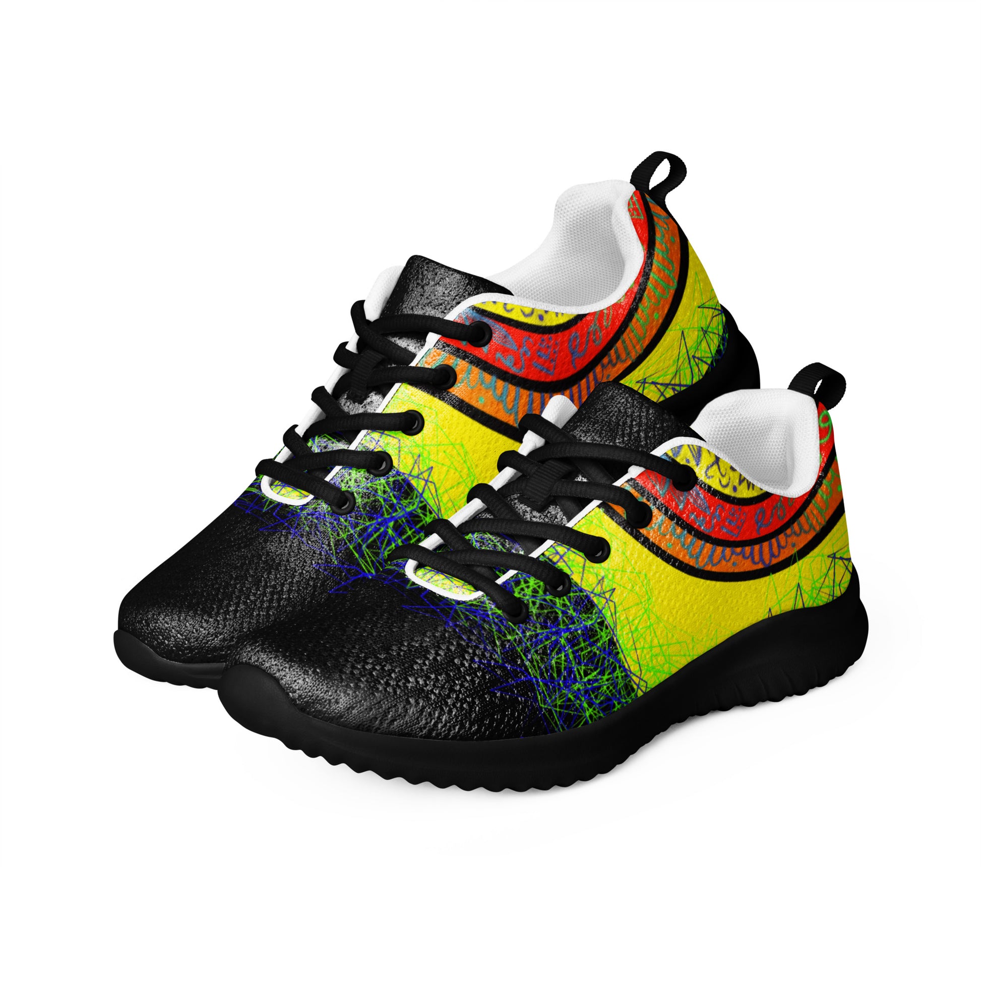Psychedelic men’s sneakers – Cosmic Energy, front view pair
